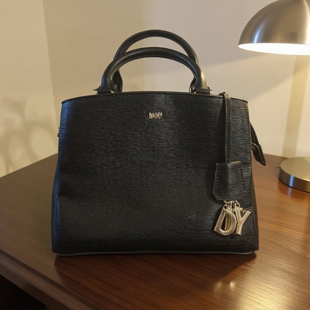 Stylish Textured Leather  DKNY Handbag